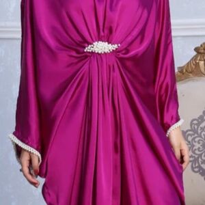 Beautiful magenta dress silk kaftan